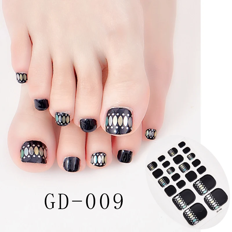 Foot Nail Stickers Full Cover Nail Polish Stickers Self Adhesive Decals Wholesale Manicure Decorations Stickers for Nails