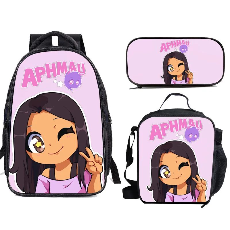 Popular Fashion Funny aphmay 3D Print 3pcs/Set pupil School Bags Laptop Daypack Backpack Lunch bag Pencil Case