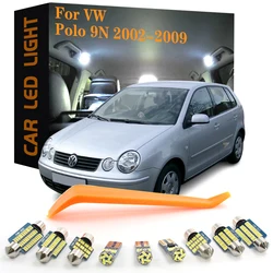 8pcs Canbus LED Interior Lights For Volkswagen VW Polo 9N 2002-2009 No Error Car Accessories Dome Vanity Mirror Trunk Lamps Bulb