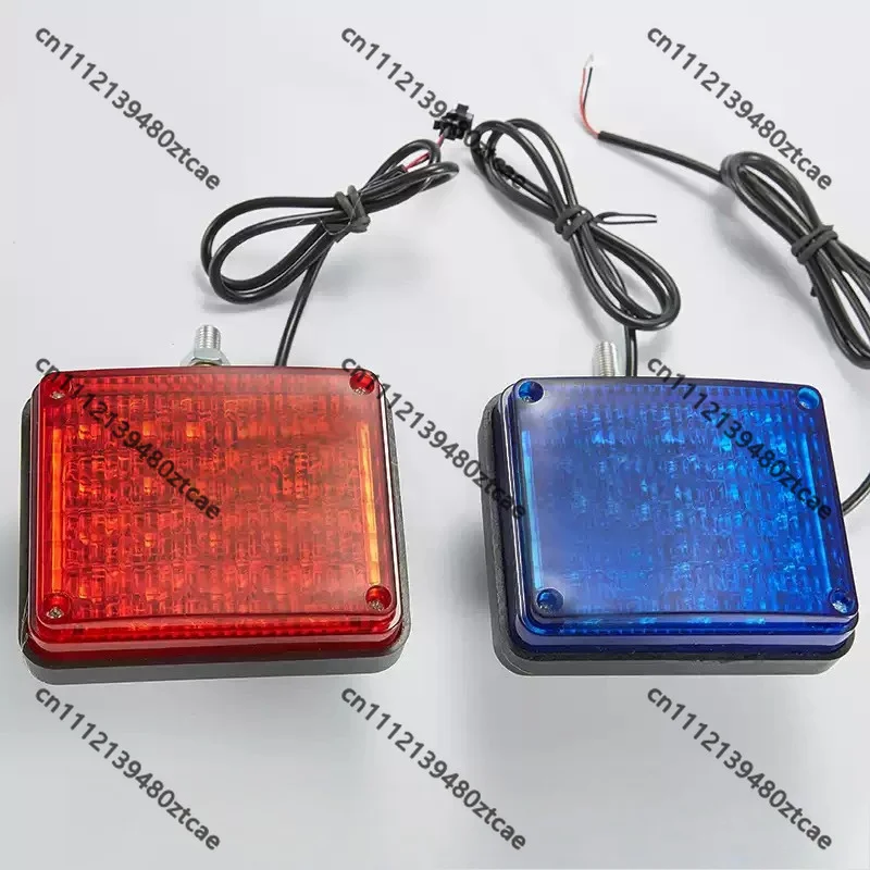 Square LED Red‑Blue Strobe Warning Light,High Brightness Flash Beacon for Patrol Car Engineering Security Motorcycle
