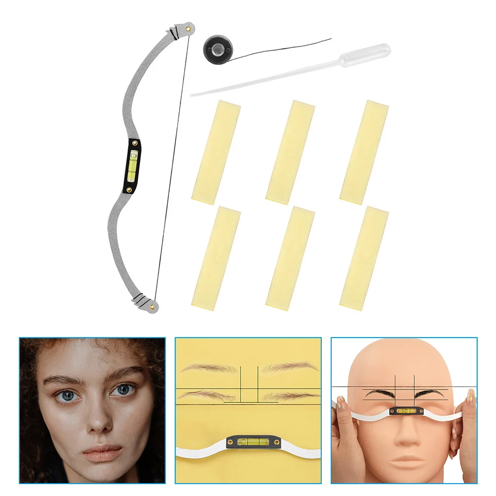 

1Set Eyebrow Positioning Ruler Aluminum Alloy Durable Eyebrow Corrector Bow Shape Measuring Tool Measuring Tool