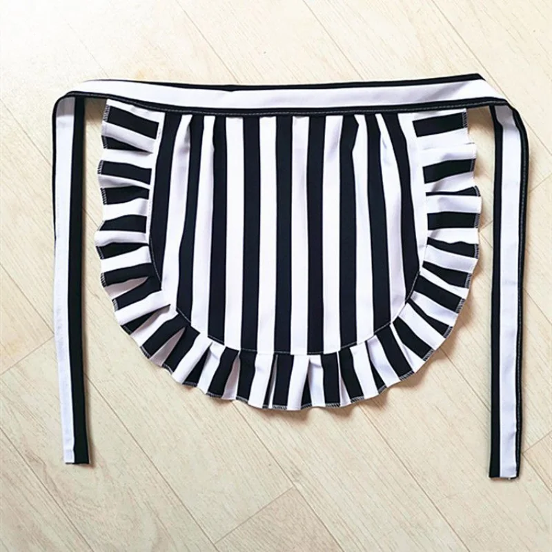 Cute Ruffles Aprons Women Half Length Coffee Shop Delantal Dirt Resistant Anti-fouling Oil-proof Cooking Cleaning Tools Kitchen