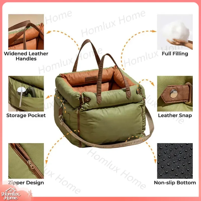 Portable Pet Car Kennel for Travel Cross-Border Spot Dog Cat Nest Anti-Splash Removable Washable Foldable