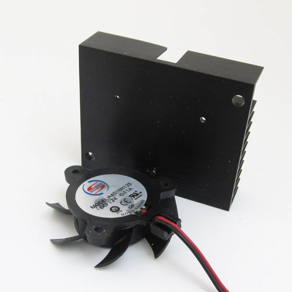 Für schwarzen Aluminiumrahmen DC-Lüfter 12 Volt 0,11 A 40 mm x 40 mm x 10 mm 4010 2 Pins -