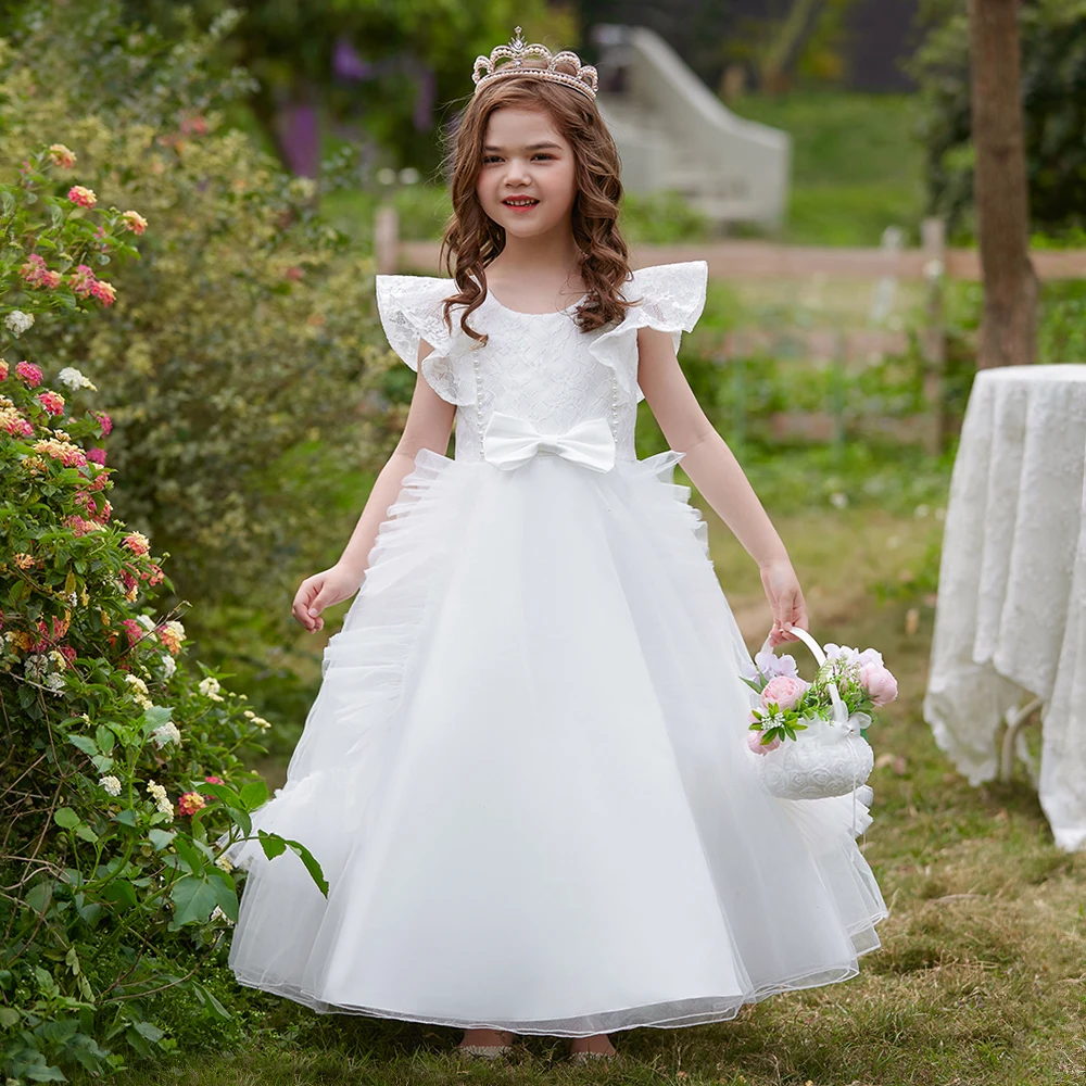 

Bridesmaid Dresses For Girls Children Puffy Tulle Princess Party Wedding Gown Elegant Kids Girl Formal Evening Dress Customized