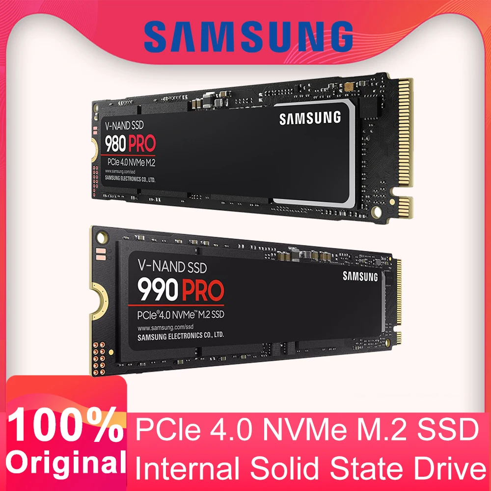 SAMSUNG NVMe SSD 990 Pro 980 Pro Heatsink PCIe 4.0X4 M.2 2280 Internal Solid State Drive for Laptop Mini PC Gaming Computer ssd