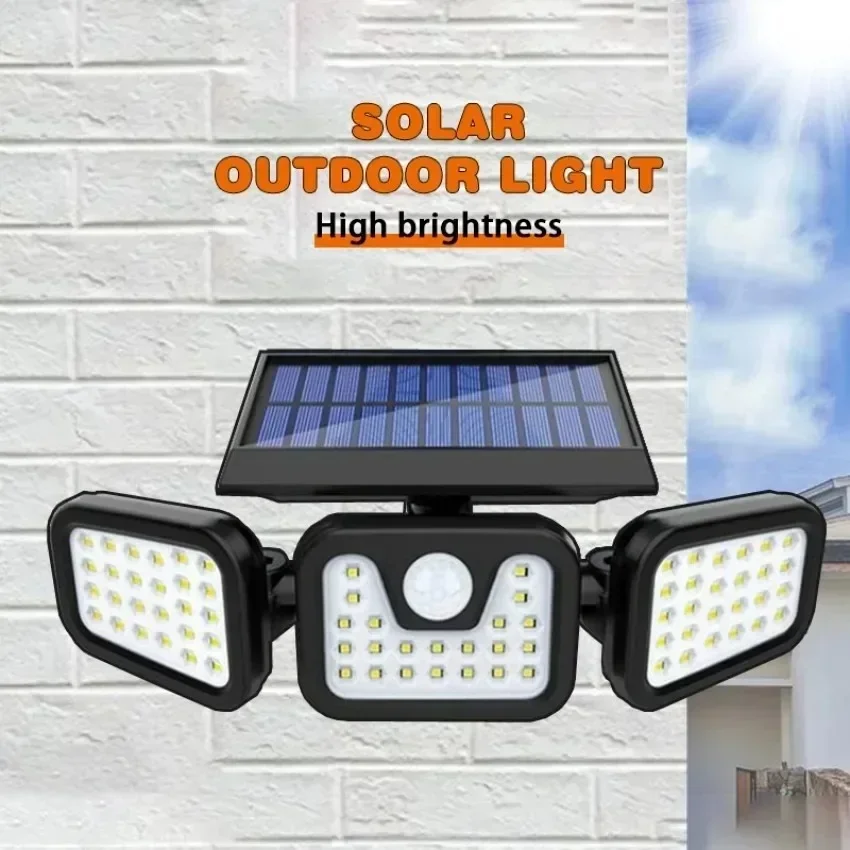3 Mode Solar LED Light PIR Motion Sensor Lights Outdoor Waterproof Sunlight Solar Powered Street Wall Lamp for Garden Decoration