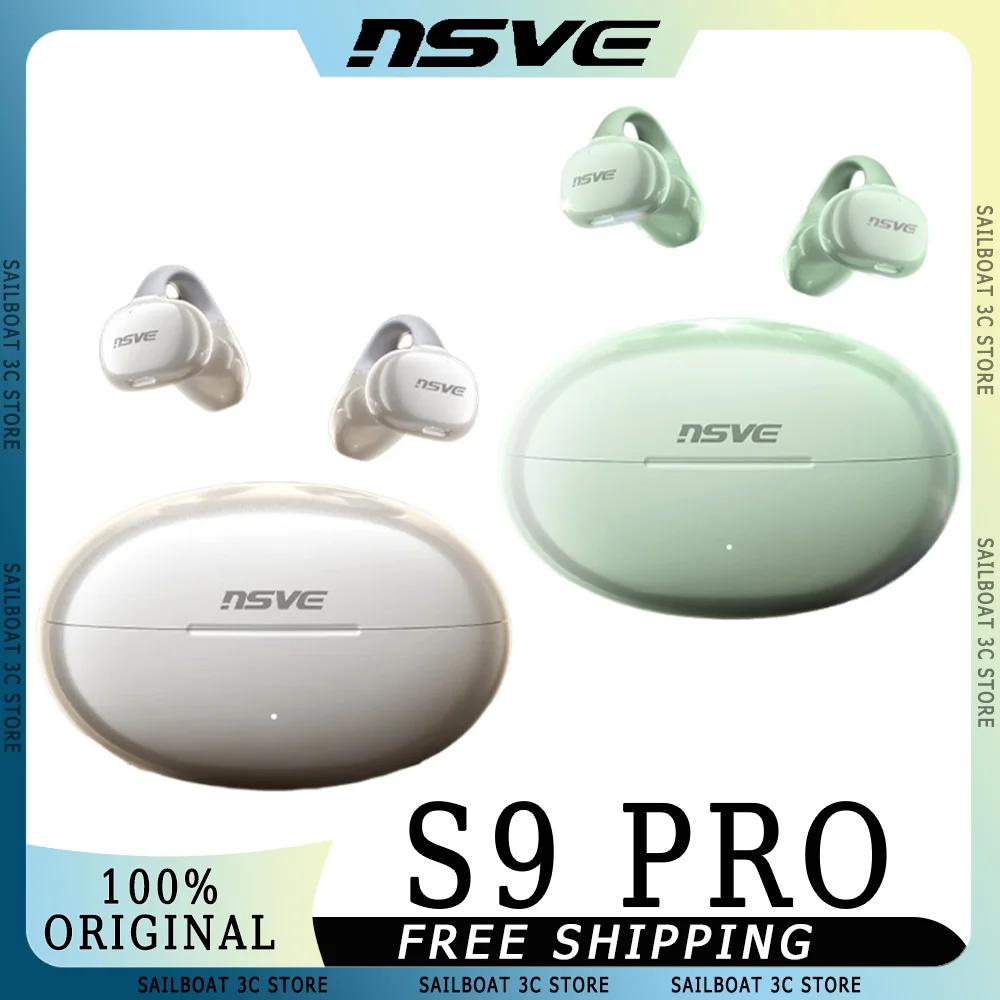 

NSVE S9 PRO Wireless Bluetooth Earphone Calling Noise Reduction 9D Spatial Sound Long Battery Life Custom Open Sports Earbuds