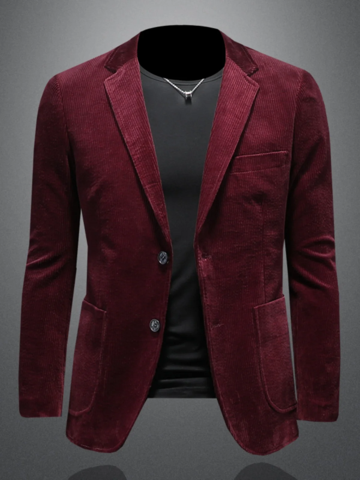 

Men's Corduroy Suit Jaet Slim Fit Casual Stripe Busin Large Size Autumn Winter New Sle Comfortable Breathable Cotton P...