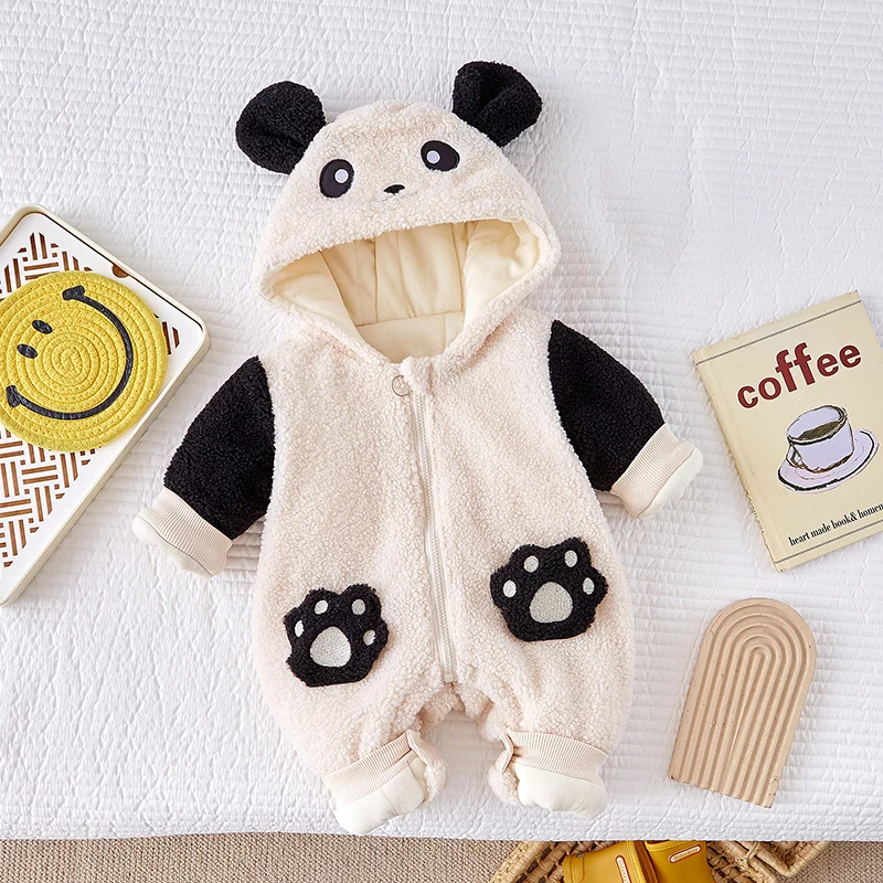 Zimowy strój niemowlęcy Thiened Fce, kombinezon z nadrukiem kreskówkowym, ciepły strój do wspinaczki na zewnątrz, kombinezon dla niemowląt