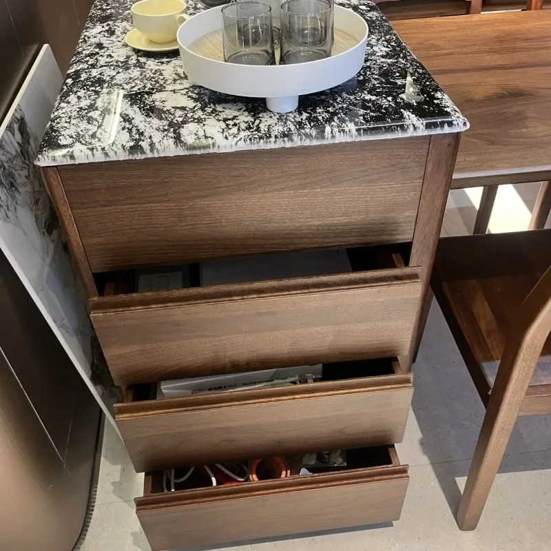 

Североамериканский черный орех, остров из цельного дерева, обеденный стол, встроенный телескопический новый китайский современный простой шкафчик для гостиной, ма