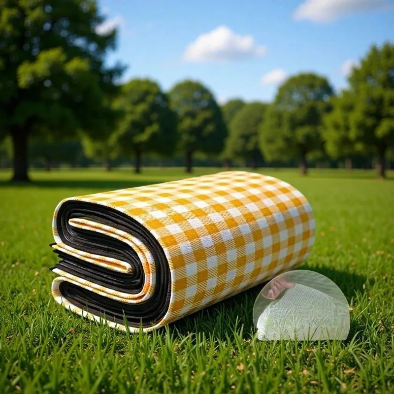 1pcs Picnic Mat, Three-Layer Thick Outdoor Camping Tent Mat, Spring Outing Cushion, Waterproof Lawn Mat 200cm*200cm