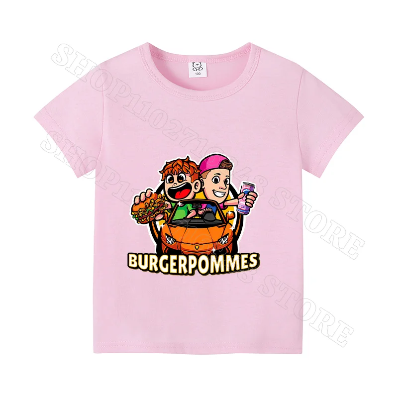 Burgerpommes Icrimax Boys Girls T-shirt Child Summer Cotton Short Sleeves Cartoon Character Print Tops Fashion T Shirts Gifts