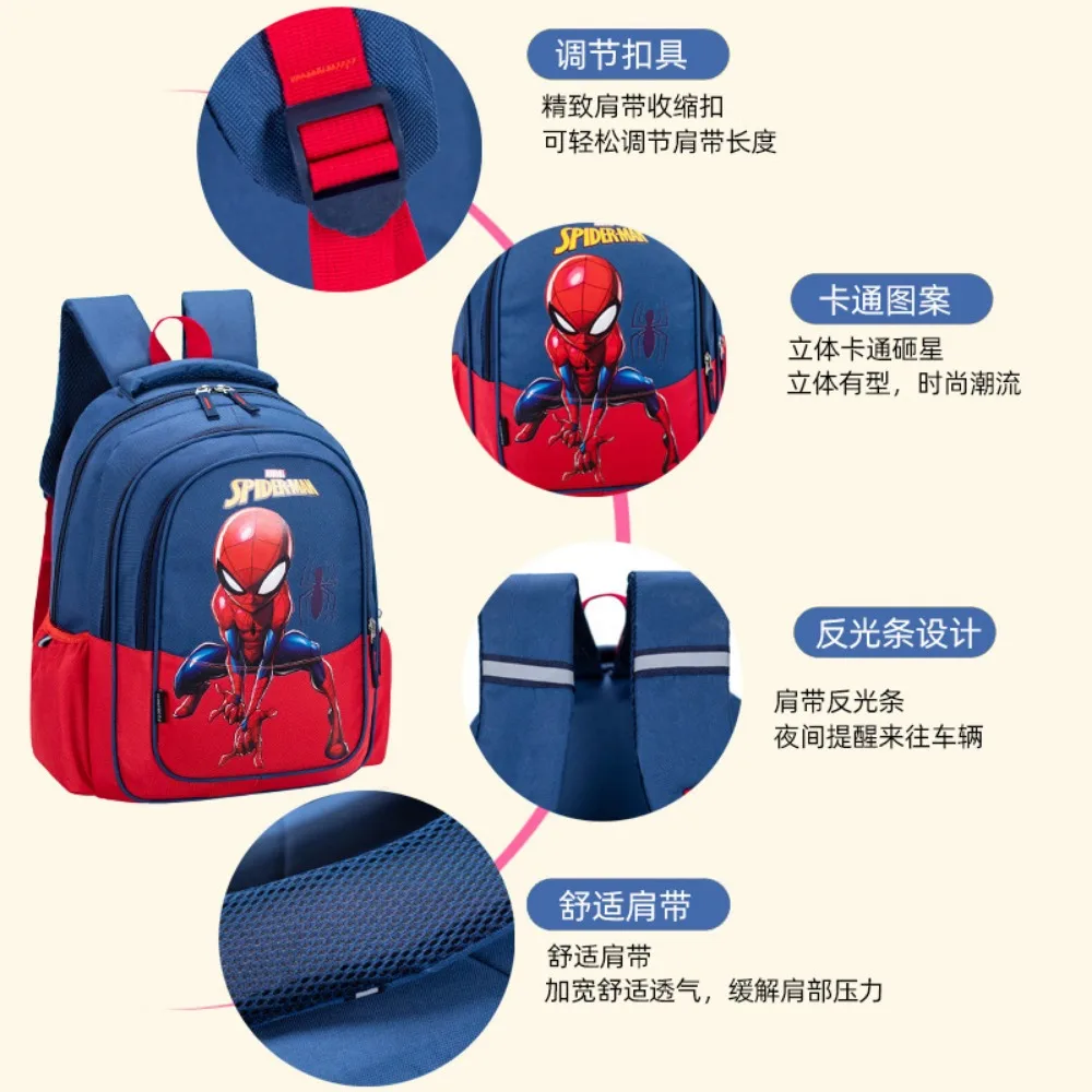 Children Aged 3-6 Years Old Boys Love Cartoon Characters Superheroes Spider Man Backpacks That Are Lightweight and Easy To Carry