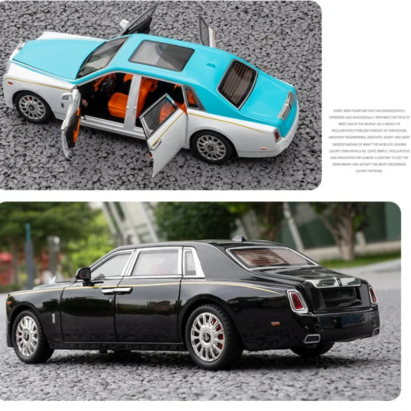 1:18 Rolls Royce PHANTOM alta simulazione pressofuso in lega di metallo modello di auto Sound Light Pull Back Collection regali giocattolo per bambini