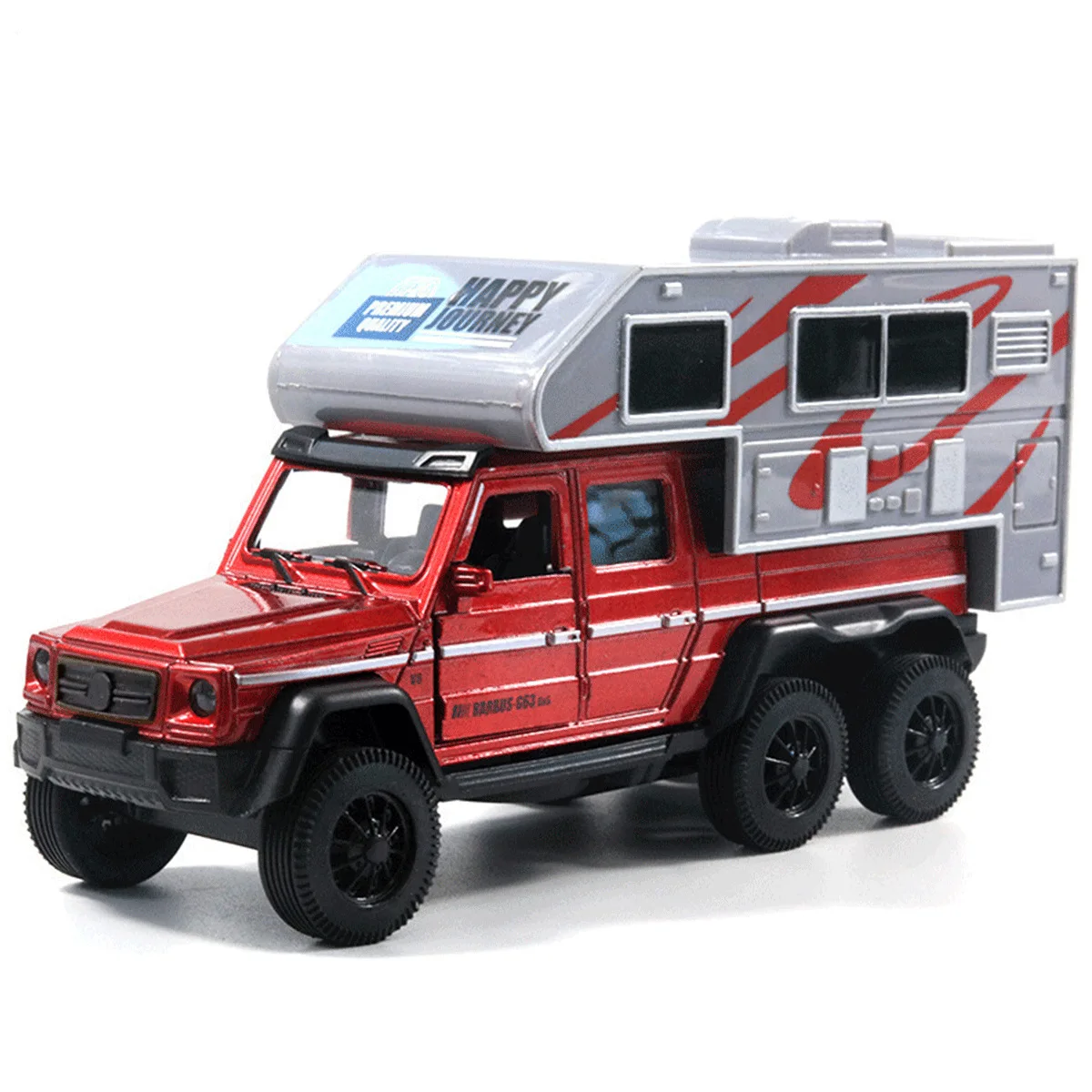 1 個合金キャラバンシリーズシミュレーション 1:32 合金ツーリングキャラバンモデル子供のプルバック車のおもちゃの装飾品少年のおもちゃモデル