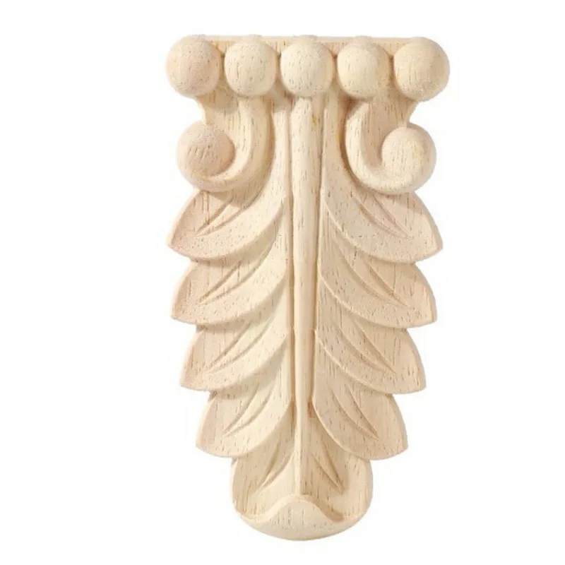 Unpainted Wood Carved Decal Corner Onlay Wooden Appliques for Furniture Wooden Flower Decoration Home Decor Items Decal Floral image 5