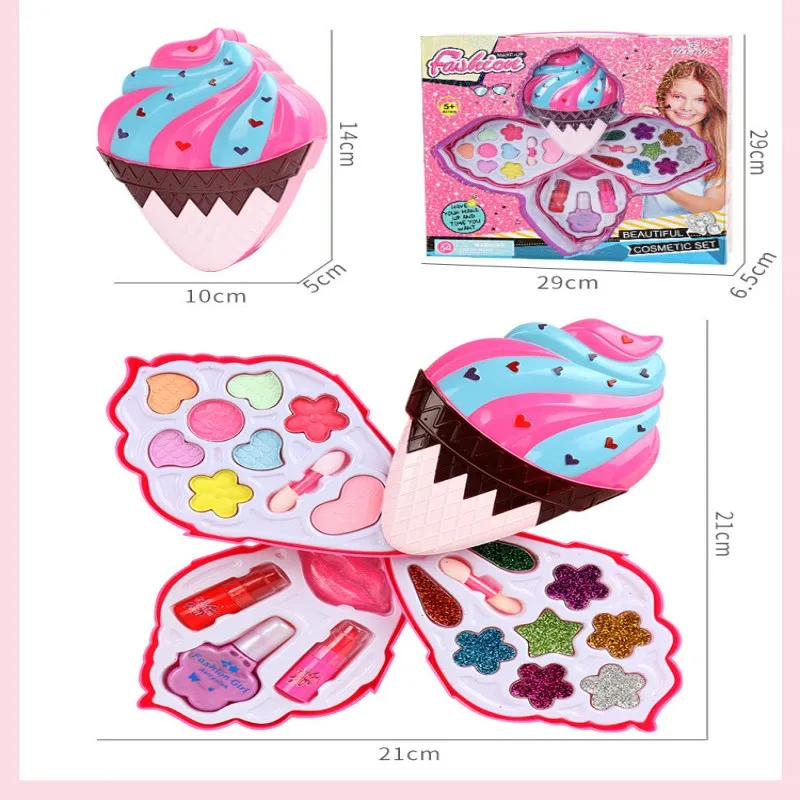 Girl Ice Cream Cosmetics Princess Cosmetics Box Ice Cream Box Lipstick Children\'s Toys Children\'s Games Baby Cosmetics Set
