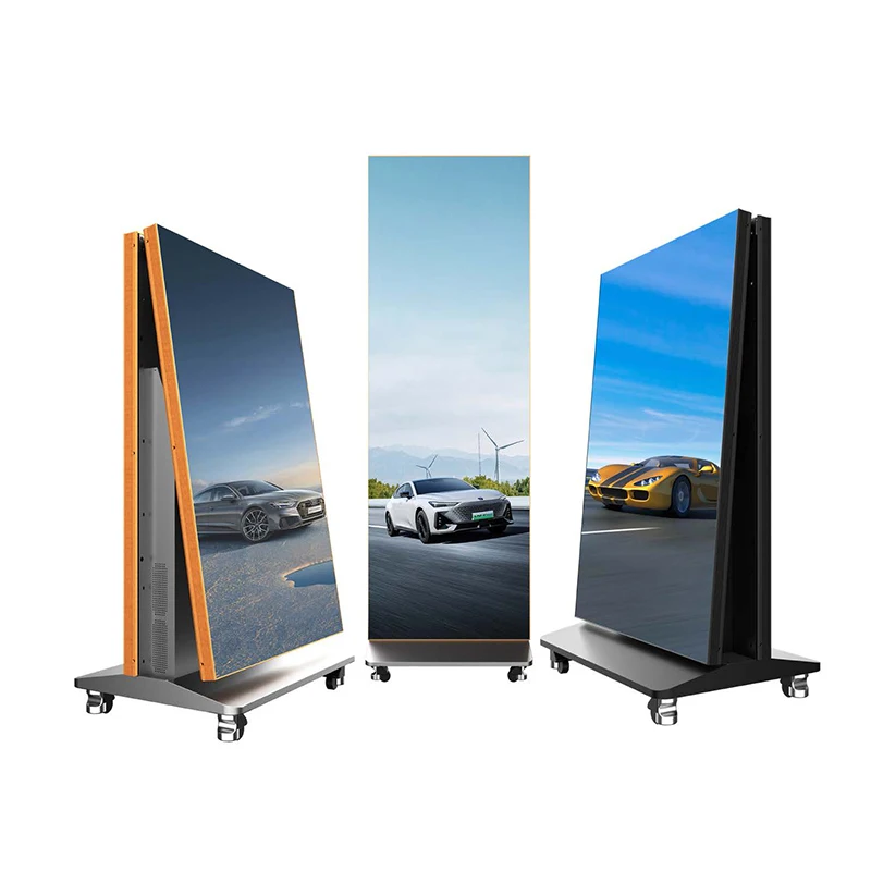Foldable Led Poster Screen Portable Folding GOB Led Advertising Machine For Shopping Mall Conference Room Advertising