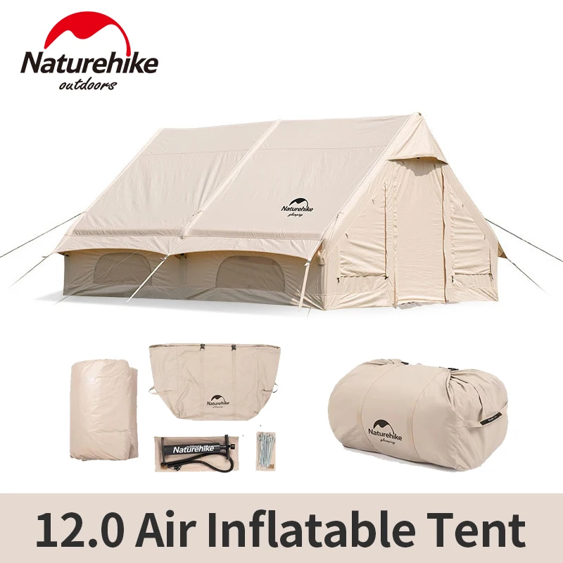 Naturehike 12.0 Air Tent Inflatable Tent House Waterproof 4-5 People Glamping Travel Outdoor Camping Travel Large Space Hut