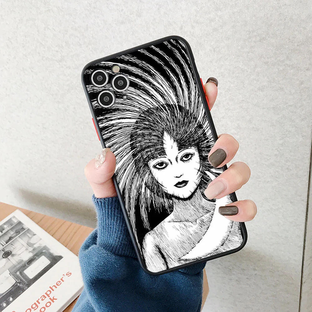 Phone Cases For iPhone 16 15 11 12 13 14 Pro Max X XR 7 8Plus SE XS Anime Tomie Tees Comic Junji ito Skin feel Translucent Cover