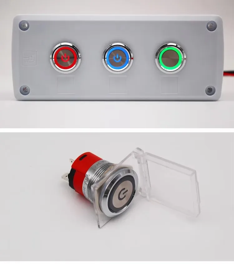22mm Chromium Plated Brass Push Button Switch - 18A Large Current IP67 Waterproof Momentary Latching Metal Switch Cheaper Type