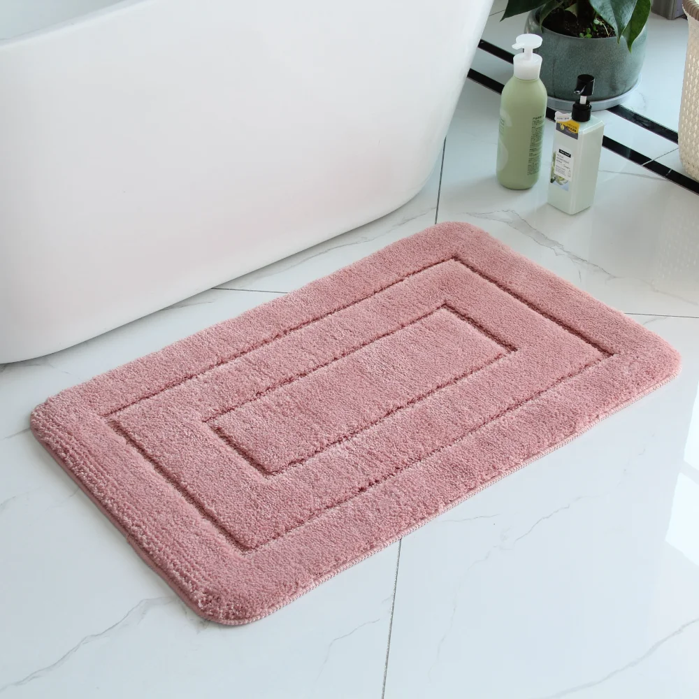 

1pc Luxurious Textured Bathroom Carpet, Imitation Cashmere Furry Absorbent Bathtub Mat, Comfy Non Skid Doorway Rug, Bathroom Acc