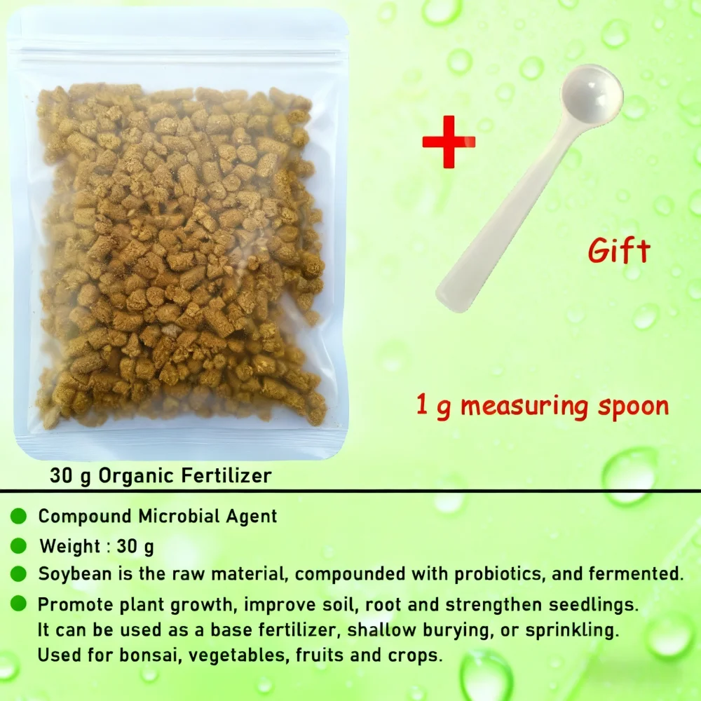 Organic Fertilizer Compound Microbial Agent, Soybean Probiotics, Fermented Safe Plant Food for Garden Bonsai, 30 g