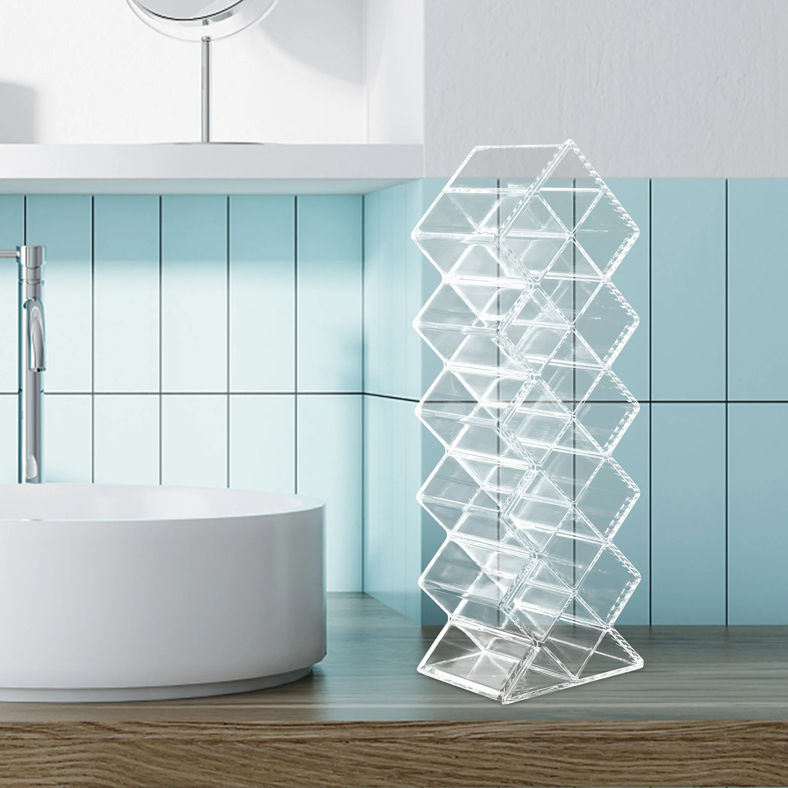 

2Pcs Lipstick Rack Transparent Desktop Organizer Large Capacity Lip Gloss Holder Storage Box Makeup Organizer