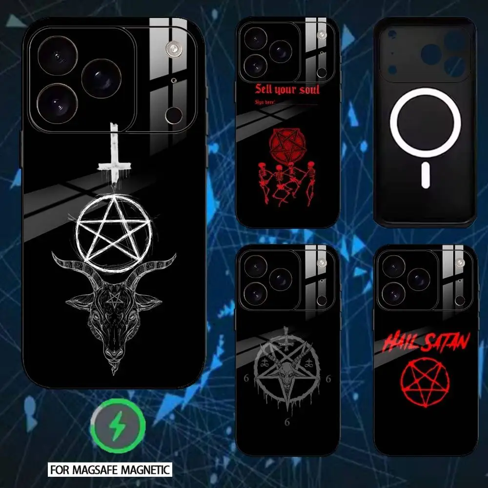 

Hail S-Satan Phone Case For iPhone 17 16 15 14 13 12 Pro Max Plus for Mirror Wireless Magnetic Cover