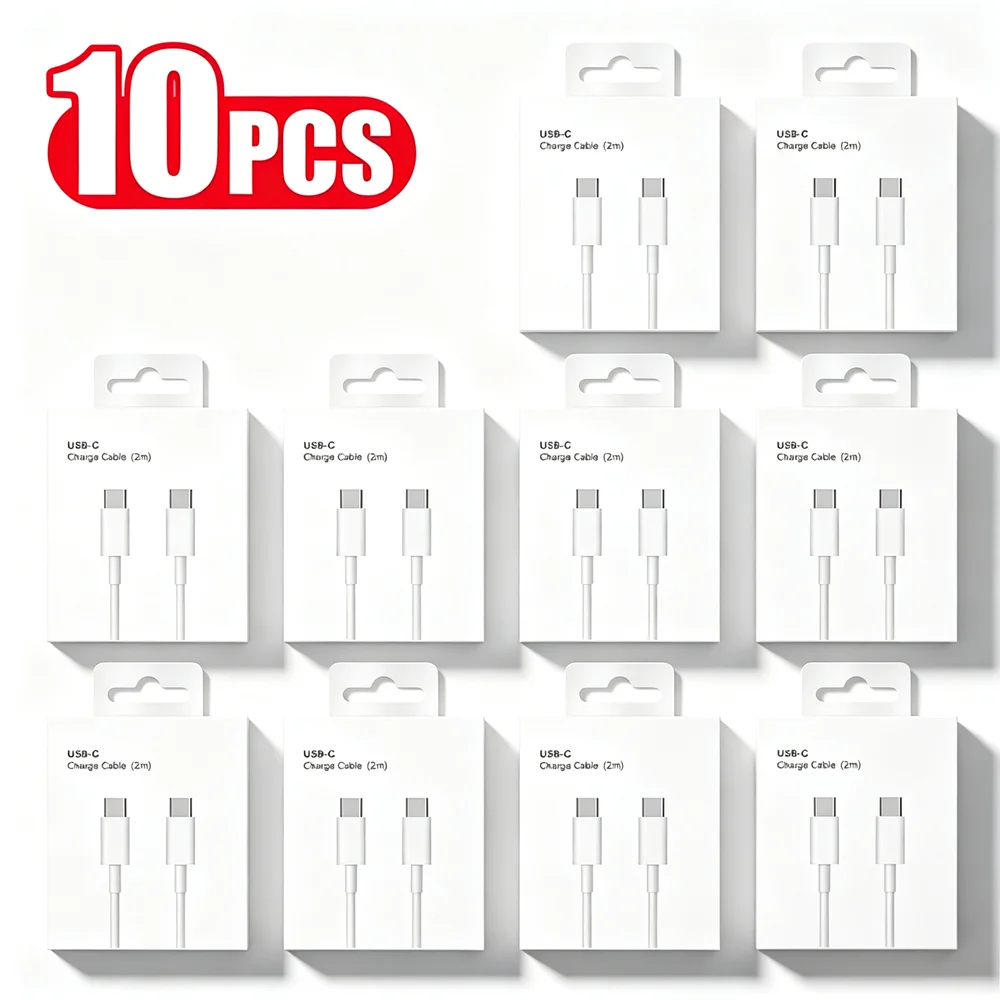 10PCS 100W USB-C Fast Charging Cable For iPhone 15 16 17 18 Pro Max Duo 15 16 Plus Dual Type C Rapid Charge Data Cables With Box