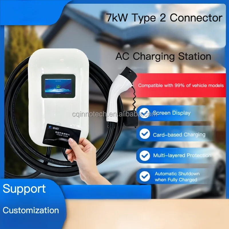 

INNOTECH Popular 7KW Wallbox EV Charger for Electric Car Charging with LCD Display New Energy Vehicle Parts & Accessories