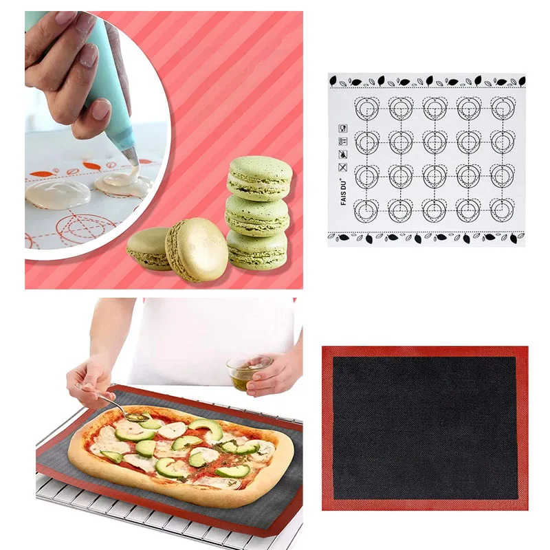 

Baking Mat Non-Stick Surface for Macarons Cookies Fondant Easy Clean Reusable Bakeware Sheet Perfect for Home and Commercial Use