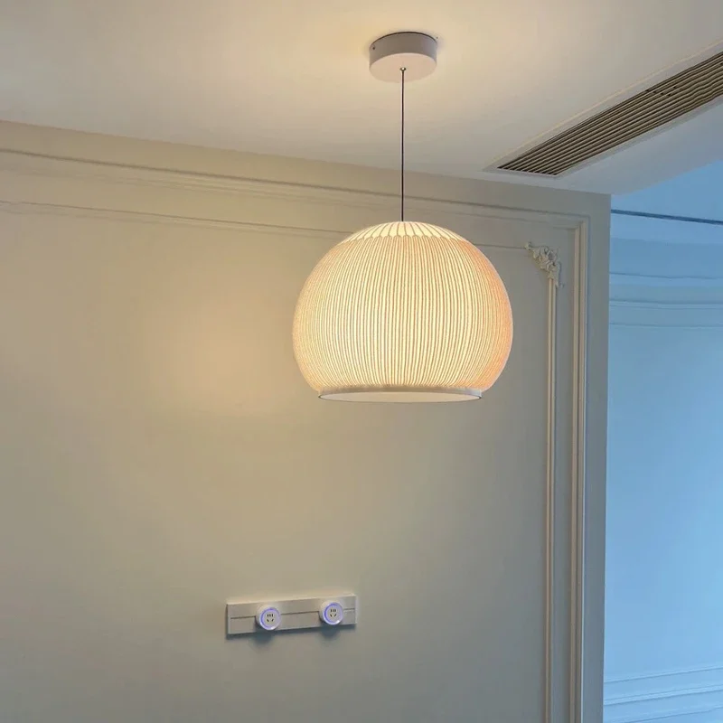 

Скандинавский минималистичный ваби-саби тканая люстра для гостиной, столовой, бара, светодиодный подвесной светильник для спальни, лофта, подвесной светильник