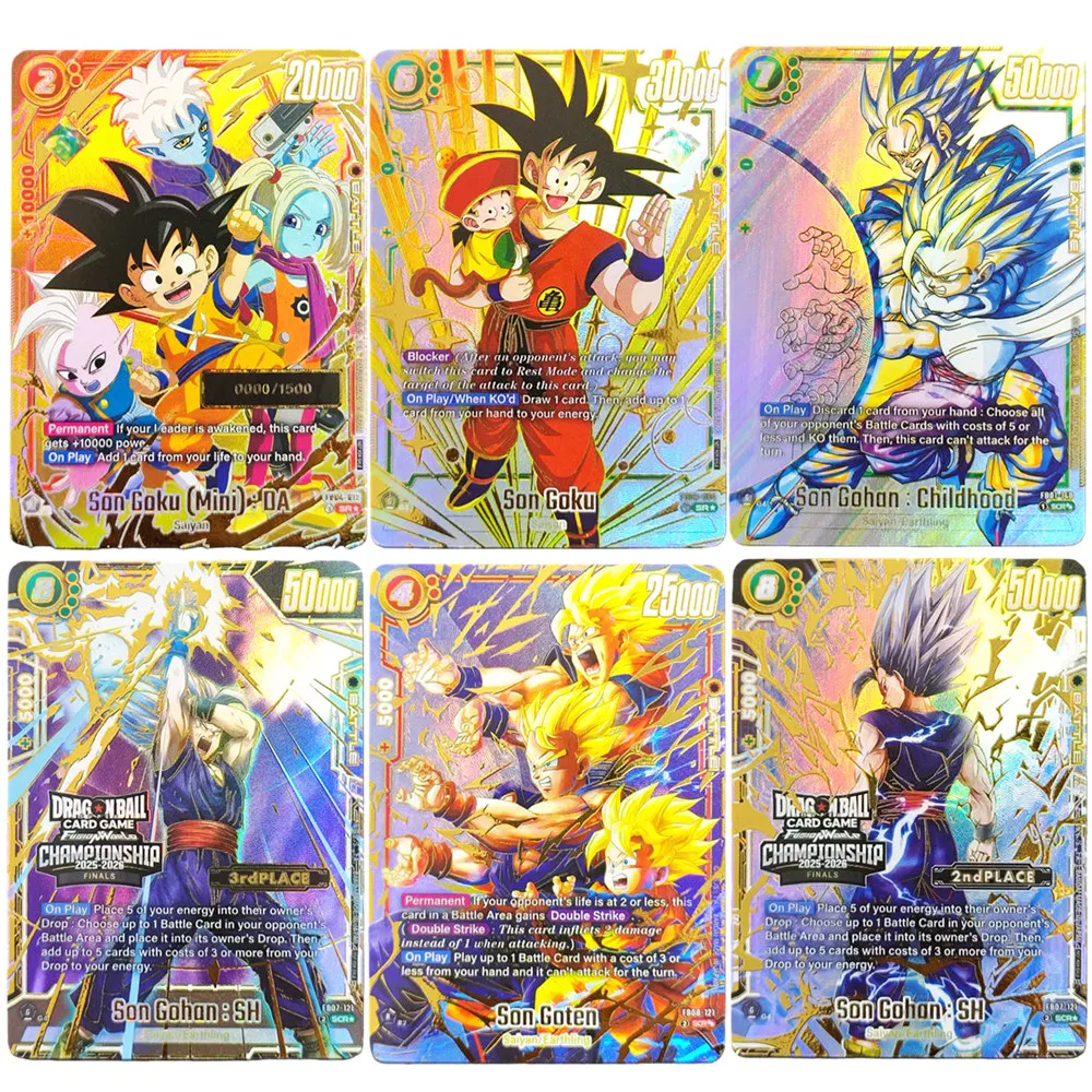 Proxy Dragon Ball Super Fusion World Son Gohan Mini DA Childhood FB01-140 SB02 Son Goten FB08-121 Anime Game Promotion Cards