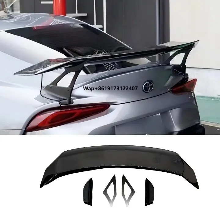 Compatible A90/A91 MK5 Models 2019-2025. Carbon Fiber GT Style Wing Shaped Rear Trunk Spoiler Glue Tape Screws