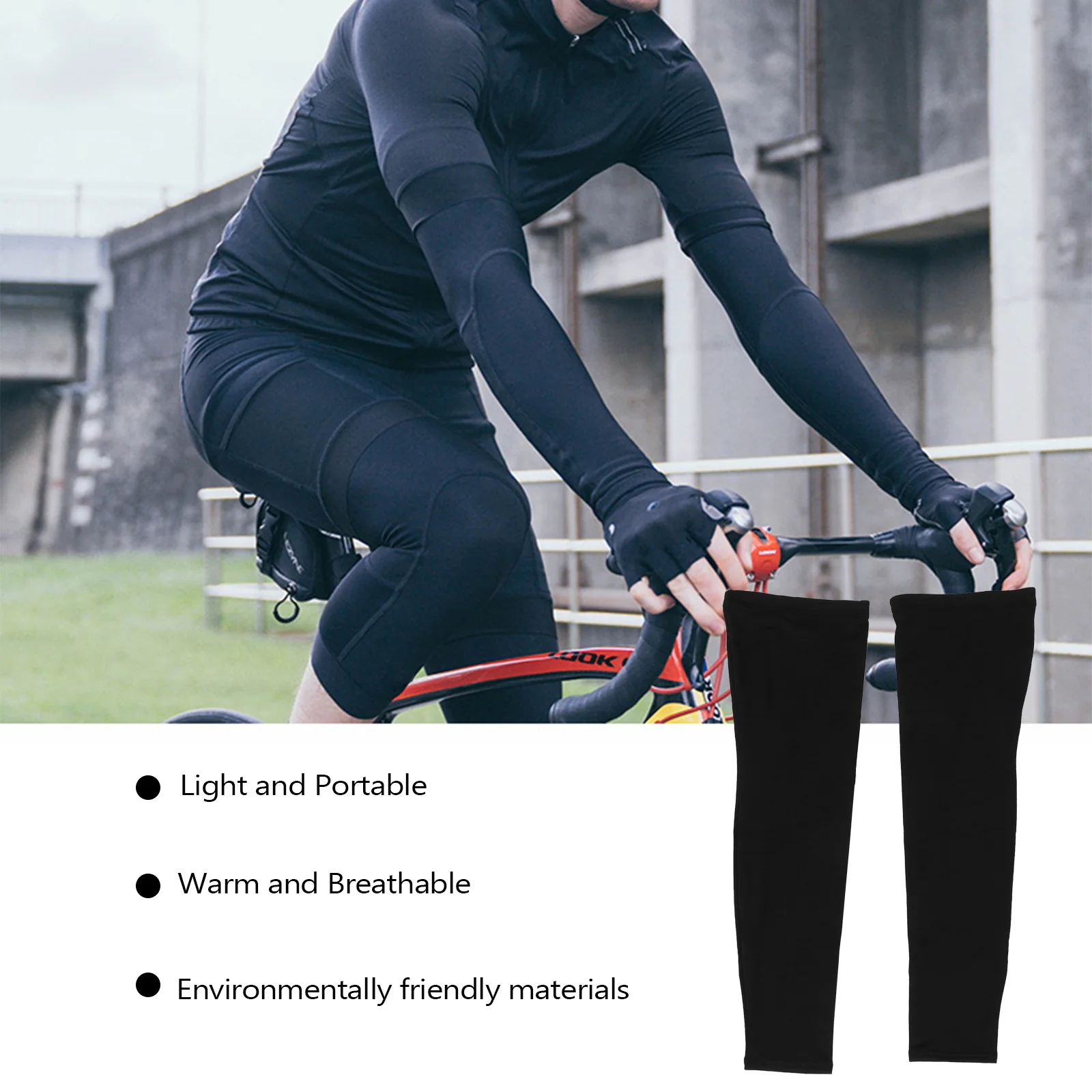 

Cycling Leg Sleeves Polyester Compression Full Warmer UV Protection Cold Weather Sports Tights Cover Breathable Elastic