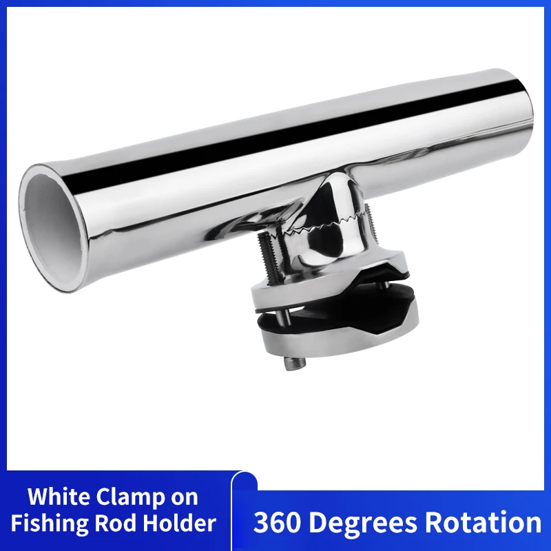 

Stainless Steel Suitable For 32-50MM Pipe 360° Clamp Fishing Rod Holder 1-1/4'' to 2''Boat Accessories Marine