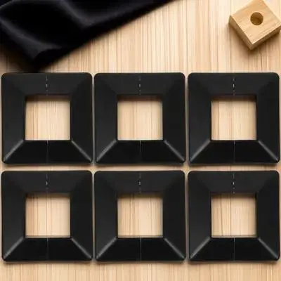 

6pcs Deck Replacement Plastic Split Base Concrete Outdoor Fence Cover Decorative Post Trim Skirt Railing Decorative Cover Black