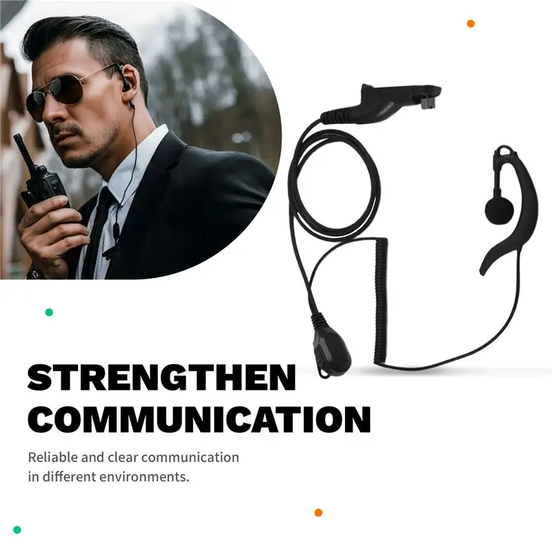 ABKQ-For MOTOROLA Radio Compatible PTT Headset Mic Flexible Earpiece For XPR6000/6500/6550/7000/7550 P8200 P8268