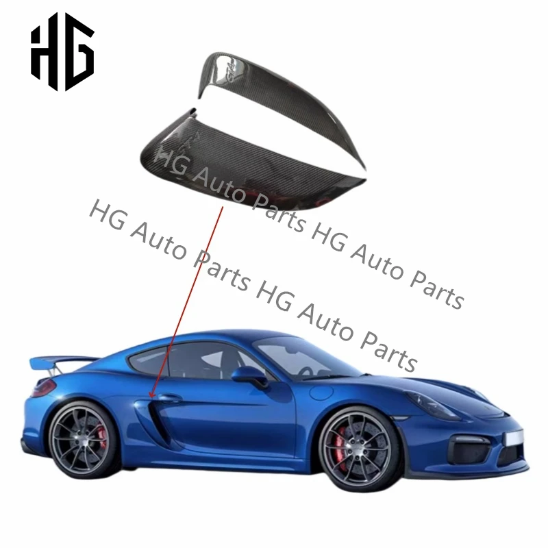 

GT4 Style Carbon Fiber Car Fender Side Air Intakes Vents Cover Trim For Porsche 718 981 Cayman Boxster Side Outlet Covers