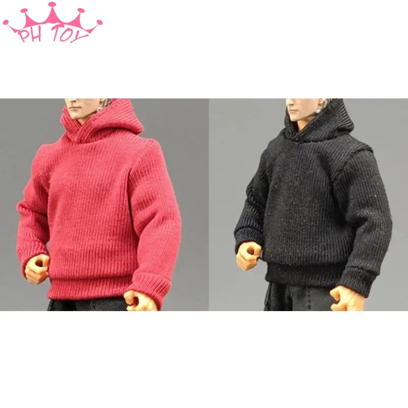 1/18 Scale Male Soldier Fahsion Hoodie Coat Sportswear Black/red Clothes for 3.75inch Action Figure Doll Accessory BFS Toy