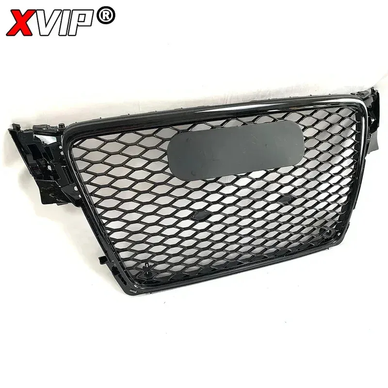 Gril Bumper Depan XVIP Chrome Silver Model S4 Dengan Gril Atas Chrome Untuk Aksesoris Mobil A4/A4 Avant/S4 B8 Mesh Tahun 2009-12