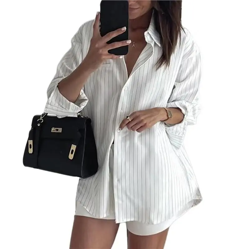 Button Down Shirts For Women, Breathable Casual Work Dress Tops White S Eco-Friendly