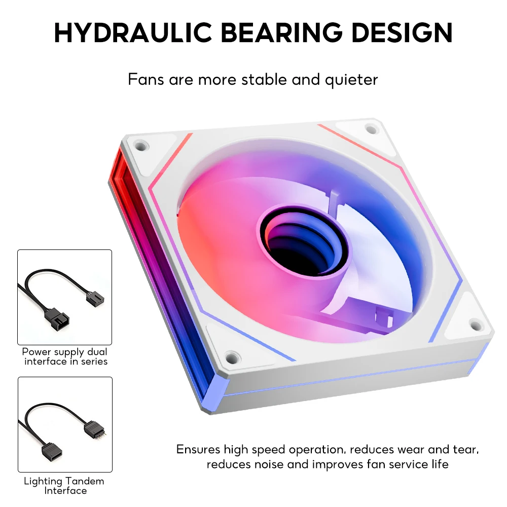 Jungle Leopard Prism 4MAX Chassis Fan 12CM Heat Dissipation Non Building Block Divine Light Synchronous Side Infinite Mirror PWM