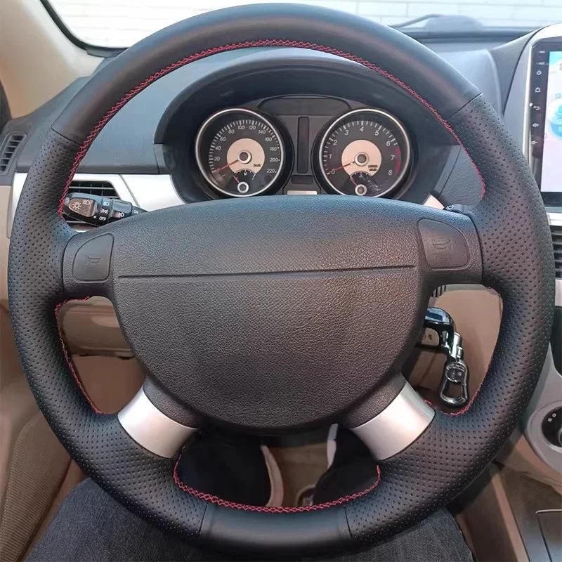 For Chevrolet Aveo 05-10 Hand-sewn steering wheel cover; lightweight and breathable; full-coverage style modification design