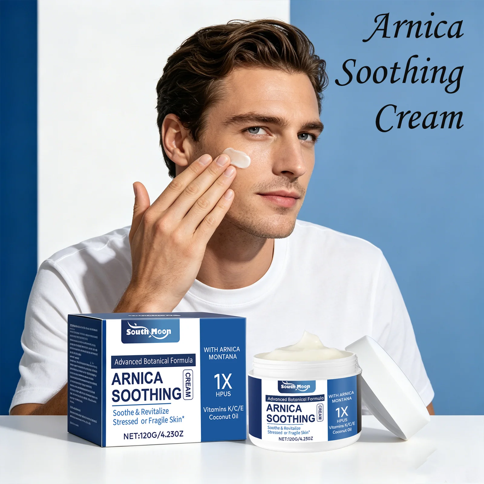 

South Moon Arnica Soothing Cream Advanced Botanical Formula Skin Repair Redness Reducing Moisturizing Nourishing Skin Care Cream