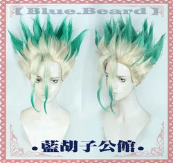 Ishigami Senkuu Cosplay Perruque Courte, Cheveux Synthétiques Mixtes Verts, Accessoires de ixd'Halloween, Accessoires de Carnaval, Nouveau