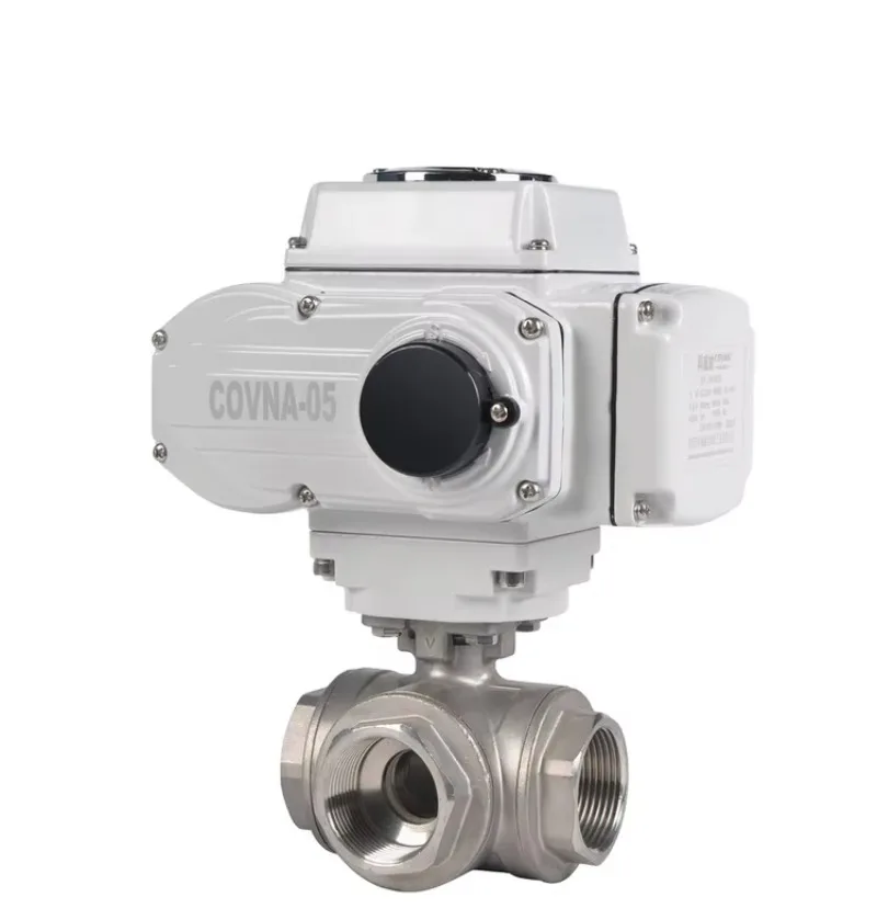 L/T port 1/2/3 inch DN25/50/80 24vdc 12vdc 110vac 220vac three-way motor controlled electric threaded ball valve