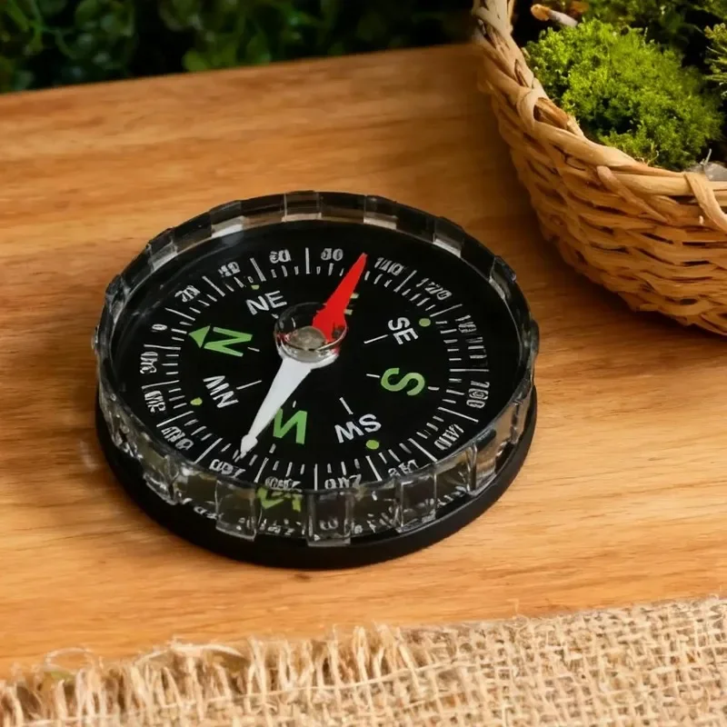 Compass 45mm Portable Navigation Tool for Kids Students Classroom Outdoor Experiment Teaching, Lightweight English Marked